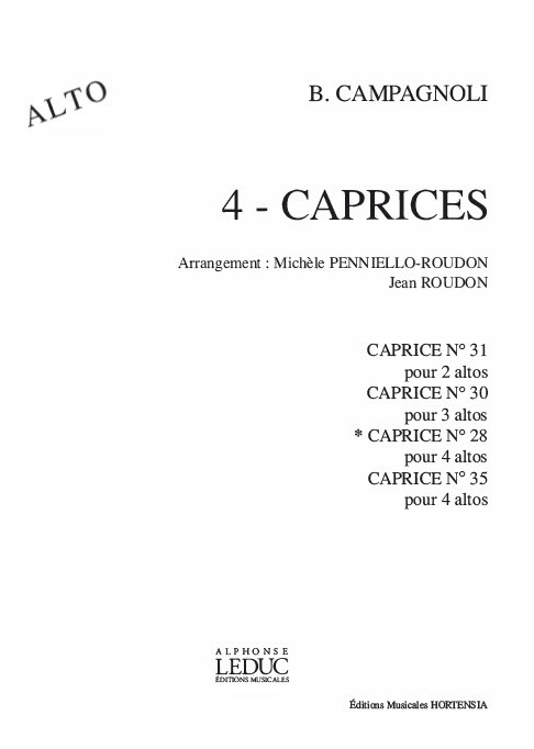 Bartolomeo Campagnoli: Caprice No.28: Viola Ensemble: Score
