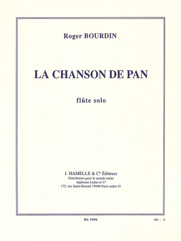 Bourdin: Chanson De Pan: Flute: Instrumental Work
