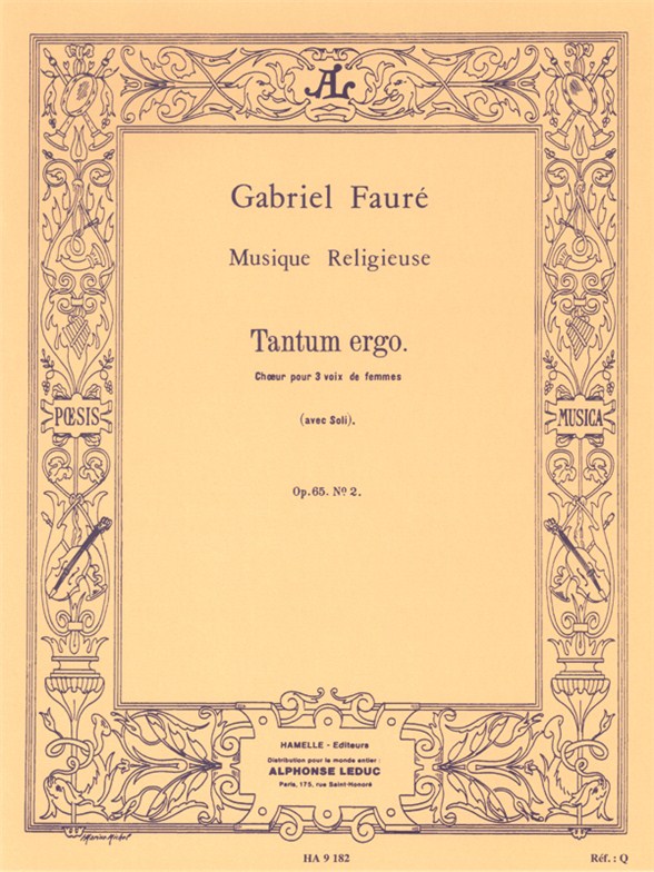 Gabriel Faur: Tantum Ergo Pour Choeur De Femmes: Upper Voices: Vocal Score