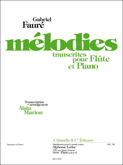 Gabriel Fauré: Mélodies: Flute: Instrumental Work