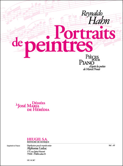 Reynaldo Hahn: Portraits De Peintres: Piano: Instrumental Album