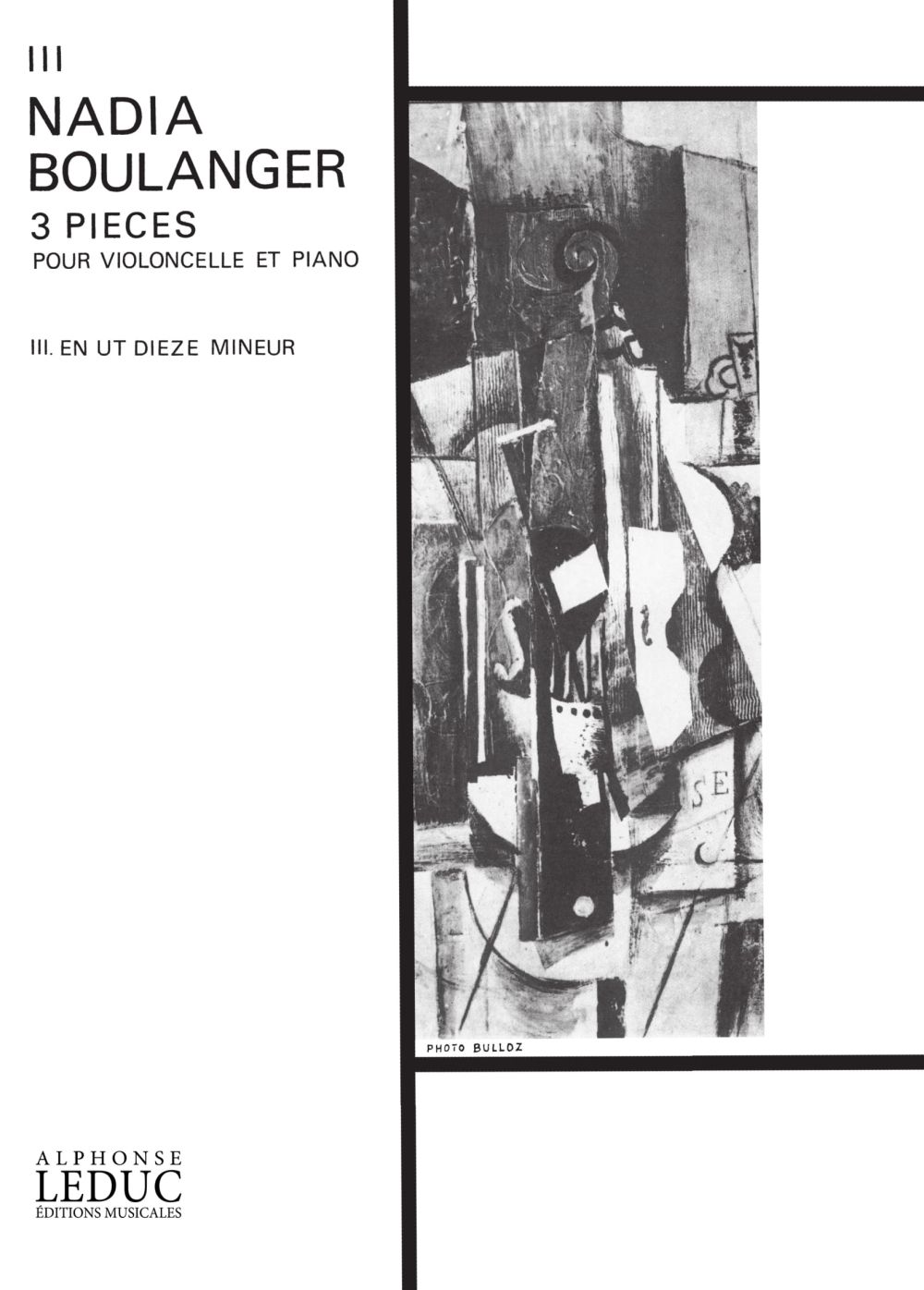 Nadia Boulanger: 3 Pièces No.3 In C Sharp Minor: Cello: Instrumental Work