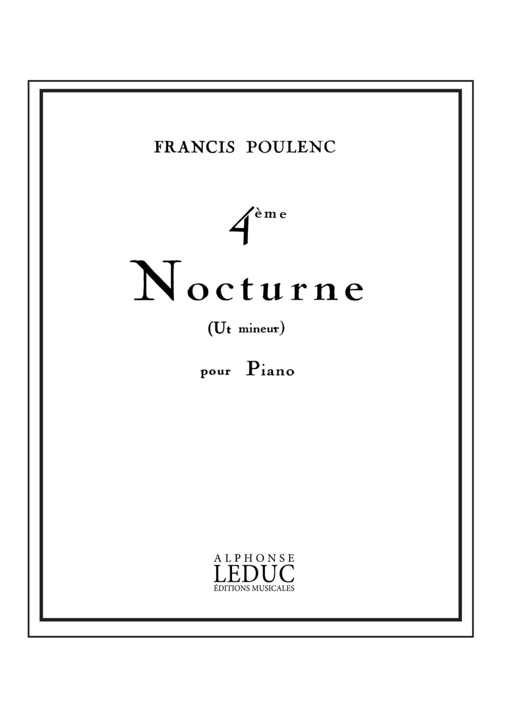Francis Poulenc: Nocturne No.4 In C minor 'Bal fantôme': Piano: Instrumental