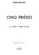 Darius Milhaud: 5 Prires Op.231c: Medium Voice: Score