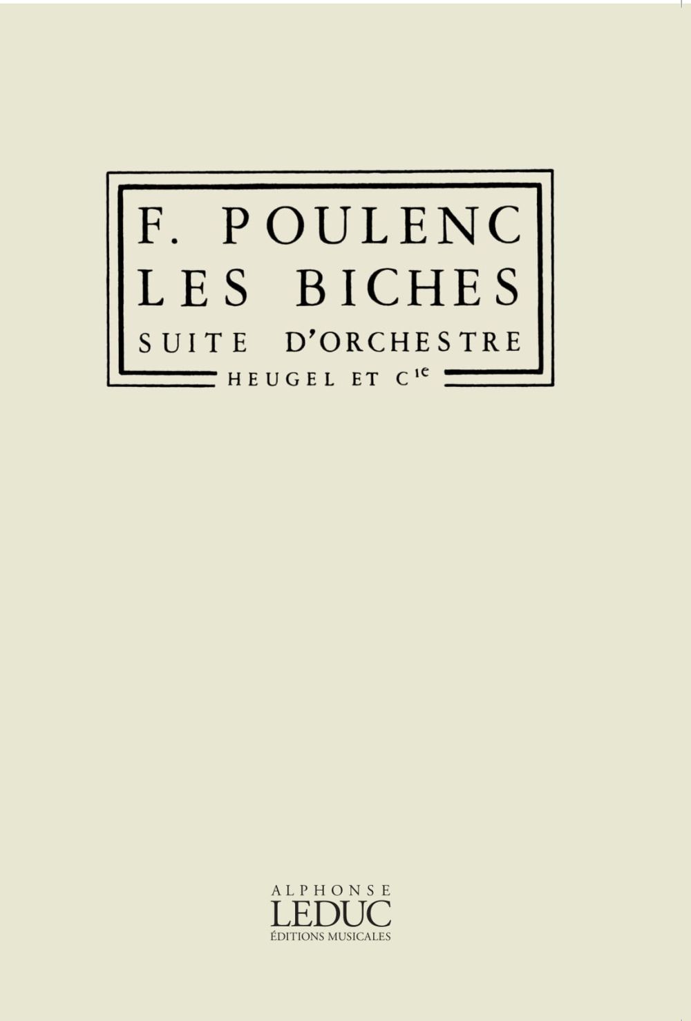 Francis Poulenc: Les Biches: Orchestra: Study Score
