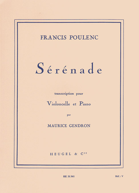 Francis Poulenc: S�r�nade: Cello: Instrumental Work