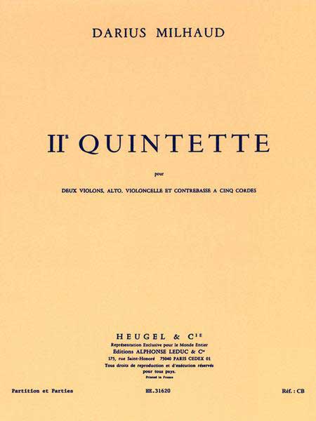 Darius Milhaud: String Quintet No.2 Op.316: String Quintet: Score and Parts
