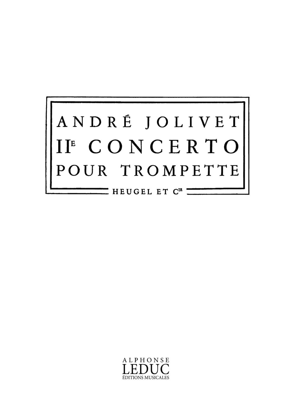 Andr Jolivet: Concerto No.2: Trumpet: Score