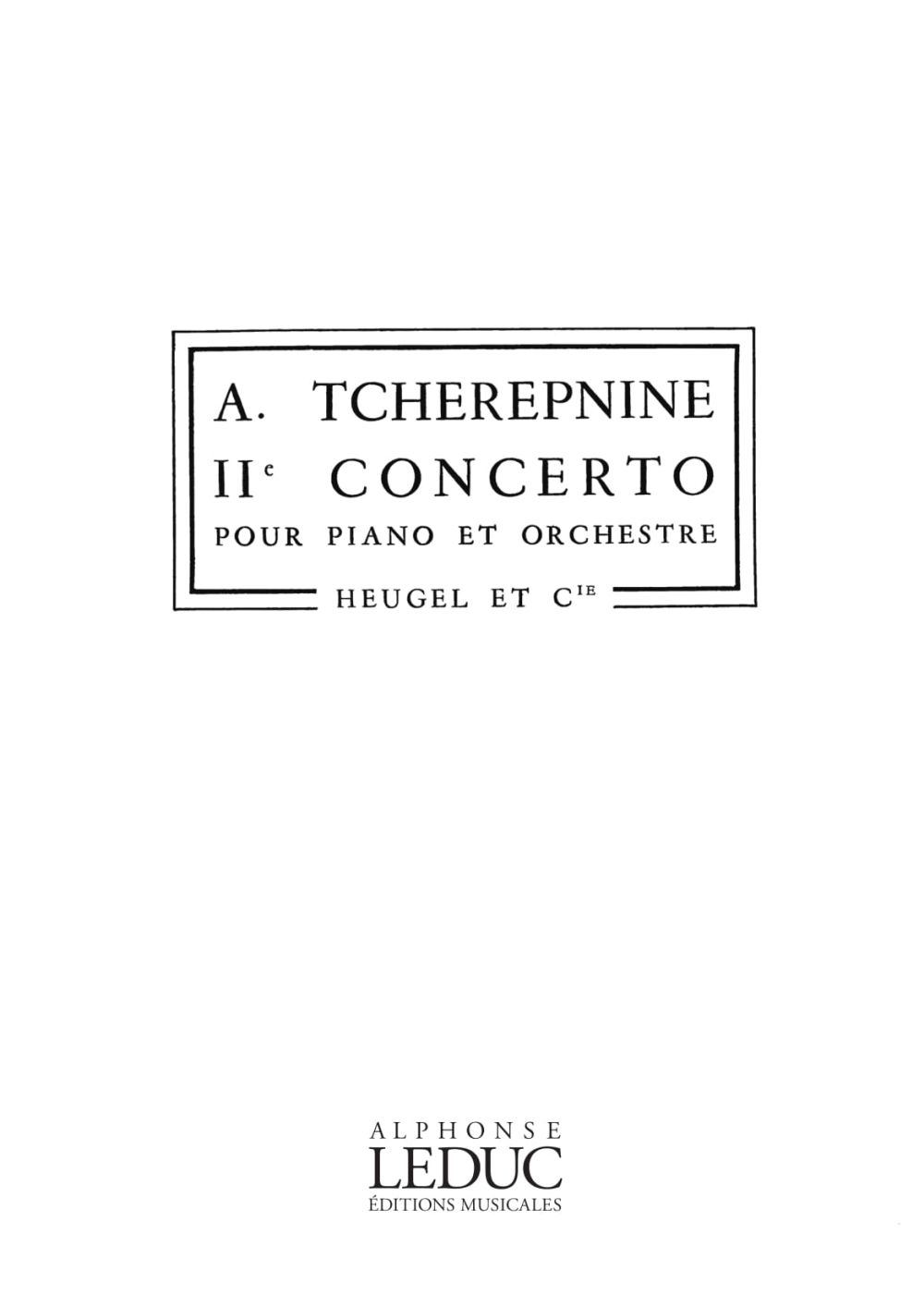 Alexander Tcherepnin: Concerto No.2: Piano: Score
