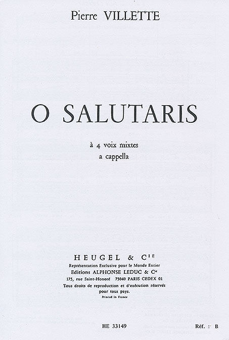 Villette: O Salutaris: SATB: Vocal Score