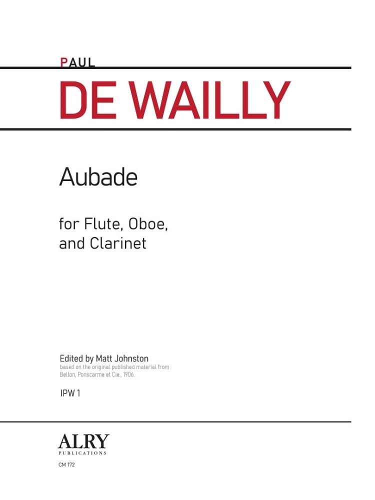 Paul de Wailly: Aubade: Chamber Ensemble: Score and Parts