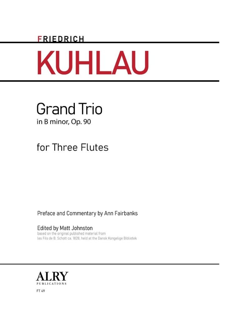 Friedrich Kuhlau: Grand Trio  Op. 90: Woodwind Ensemble: Score and Parts