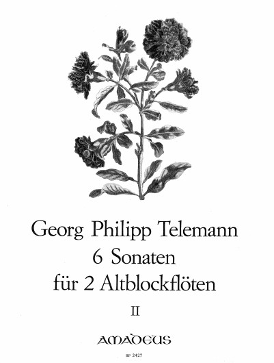 Georg Philipp Telemann: Six Sonatas for Two Treble Recorders Volume 2: Recorder