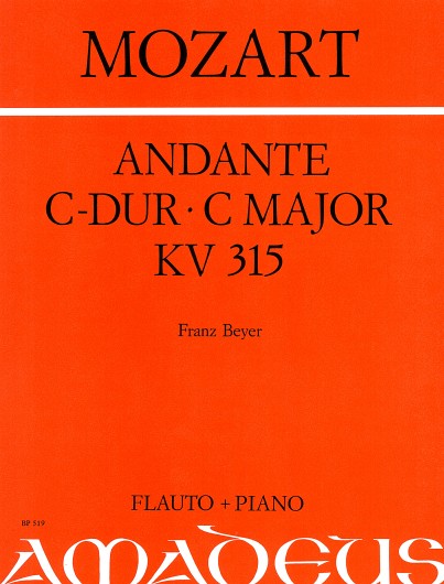 Wolfgang Amadeus Mozart: Andante C Kv315( Beyer ): Flute