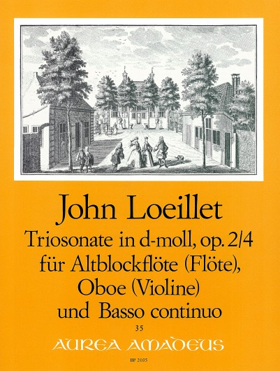 John Loeillet: Triosonate In D-moll Op 2/4: Treble Recorder: Score and Parts
