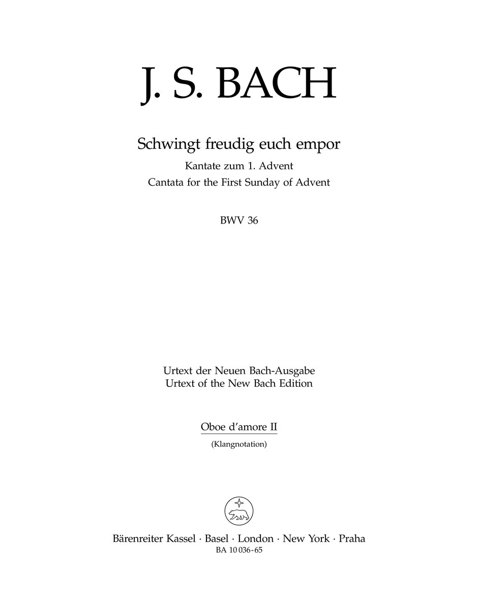 Johann Sebastian Bach: Cantata BWV 36 Schwingt Freudig Euch Empor: Mixed Choir: