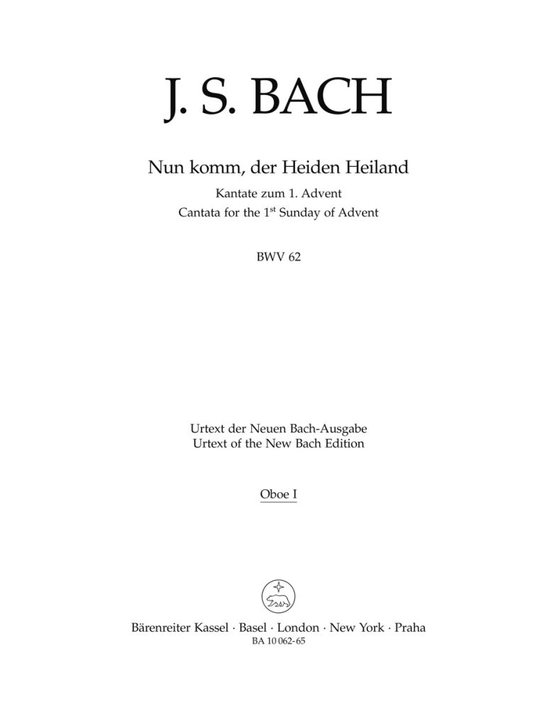 Johann Sebastian Bach: Cantata BWV 61 Nun Komm: SATB: Parts