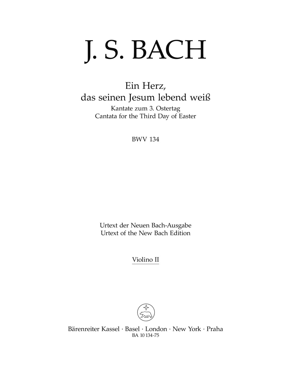 Johann Sebastian Bach: Cantata No.134: SATB: Part