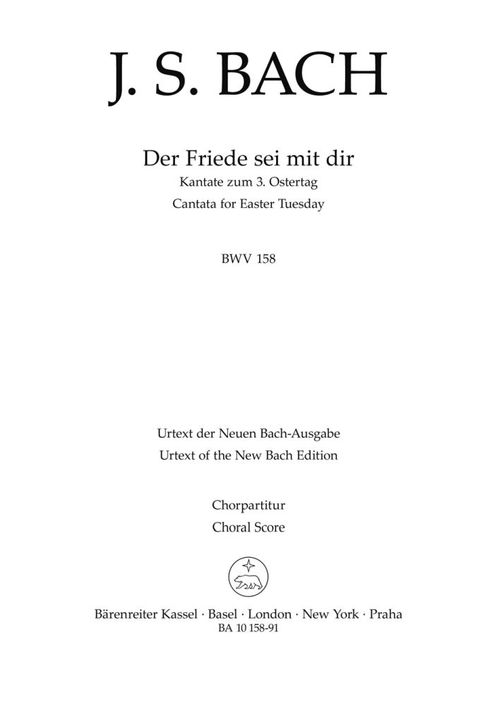 Johann Sebastian Bach: Cantata No. 158 Der Friede Sei Mit Dir: SATB: Vocal Score