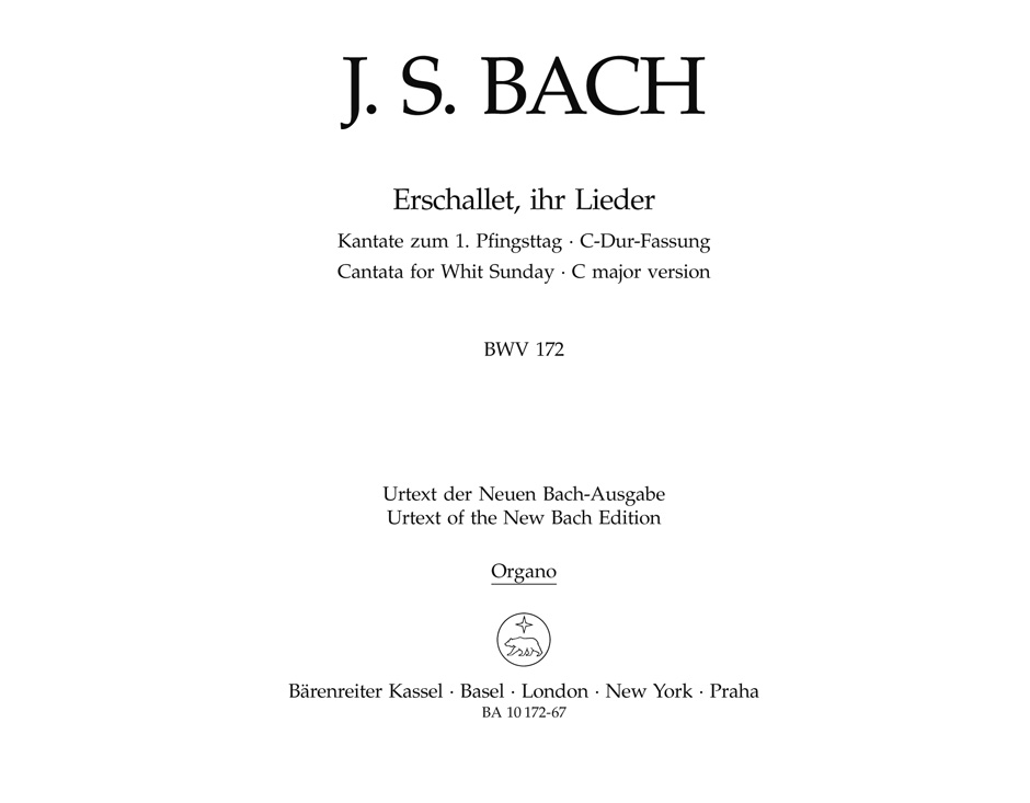Johann Sebastian Bach: Cantata BWV 172 Erschallet  Ihr Lieder: SATB: Part