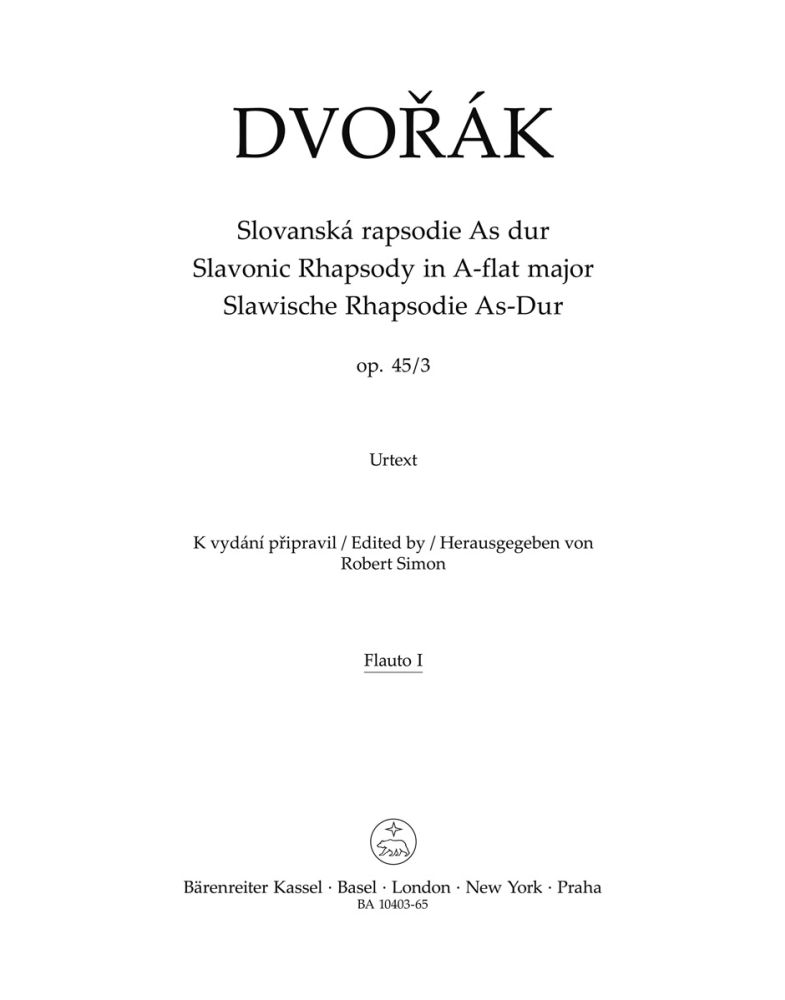 Antonín Dvo?ák: Slavonic Rhapsody No.3 In A-Flat Op.45 (Wind Set): Orchestra: