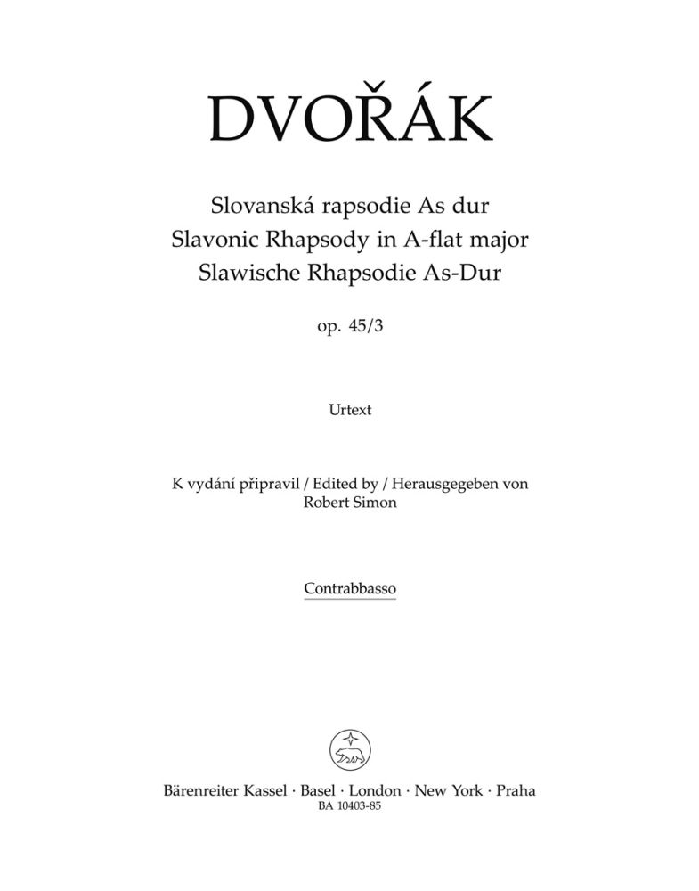 Antonn Dvo?k: Slavonic Rhapsody A Flat Major: Orchestra: Part