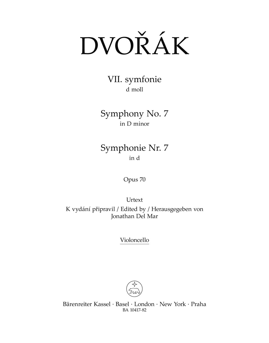 Antonn Dvo?k: Symphony No. 7 D Minor Op. 70: Orchestra: Parts