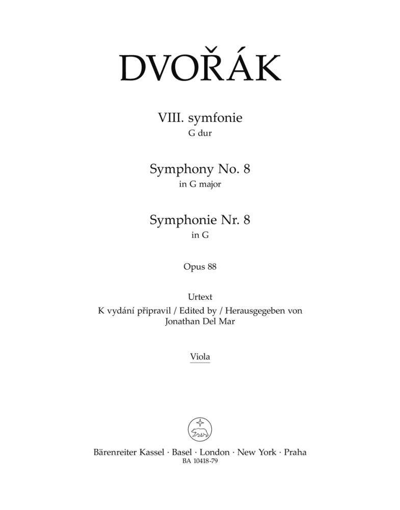 Antonín Dvo?ák: Symphony No.8 In G Op.88 (Viola): Orchestra: Part