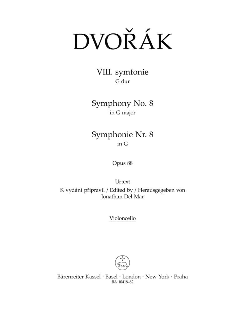 Antonín Dvo?ák: Symphony No.8 In G Op.88 (Cello): Orchestra: Part