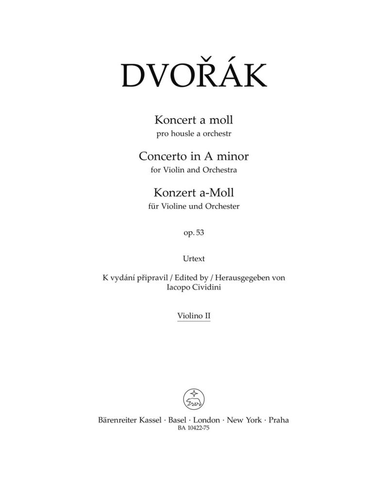 Antonín Dvo?ák: Violin Concerto in A minor Op.53: Violin: Part