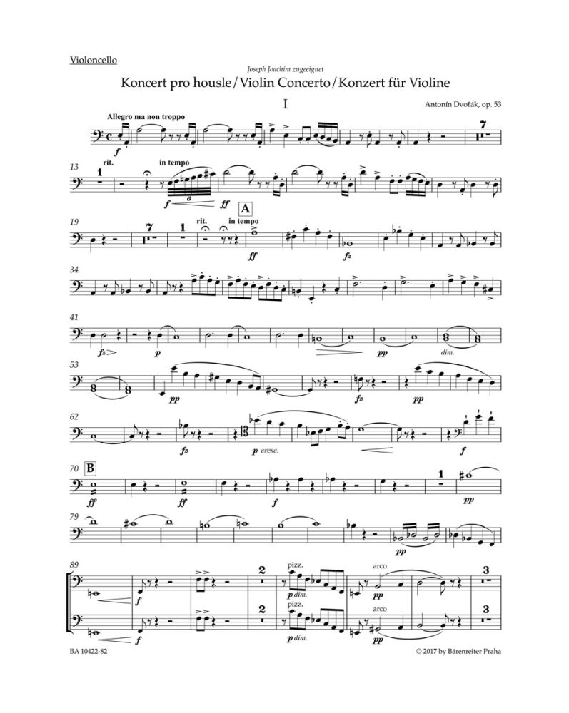 Antonín Dvo?ák: Violin Concerto in A minor Op.53: Violin: Part