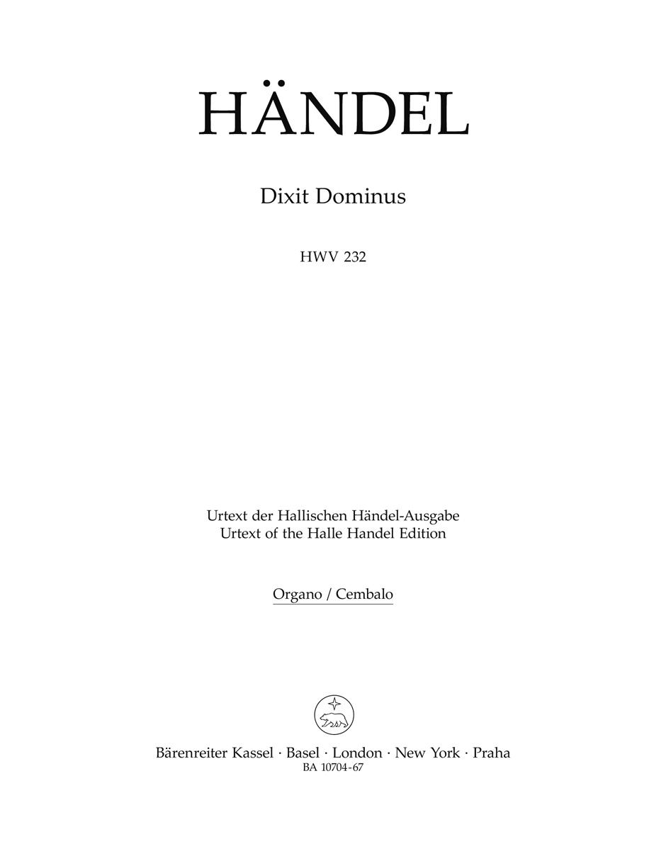 Georg Friedrich Hndel: Dixit Dominus HWV 232: SATB: Part