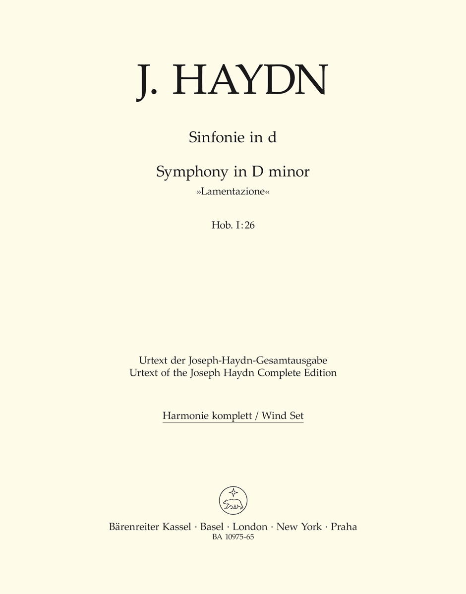Franz Joseph Haydn: Symphony No.26 In D minor - Lamentazione: Orchestra: Part