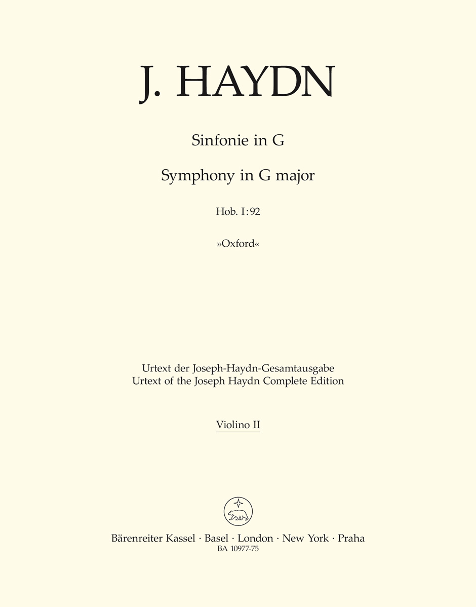 Franz Joseph Haydn: Symphony No. 92 In G Oxford: Orchestra: Part