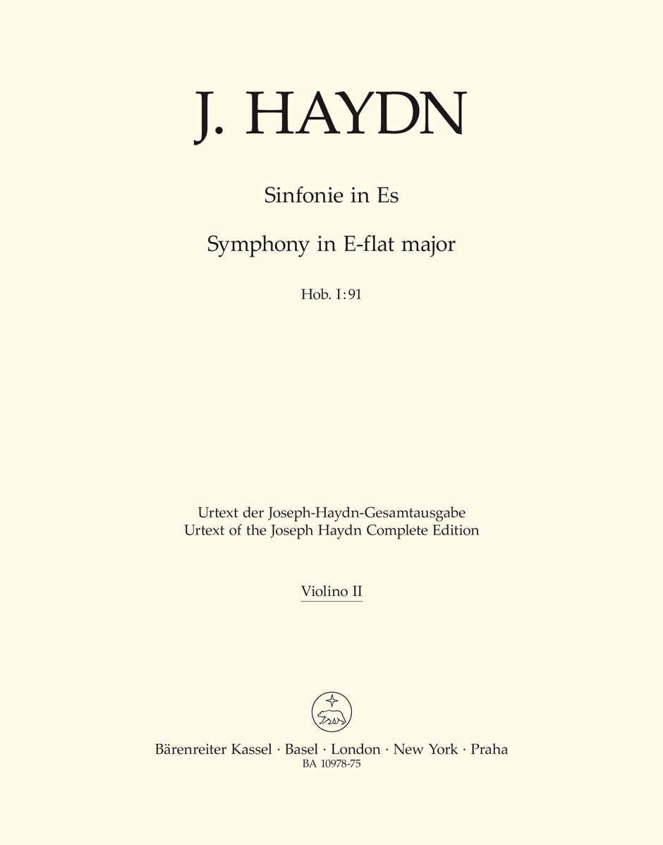 Franz Joseph Haydn: Symphony Nr. 91 E-flat major Hob. I:91: Orchestra: Part
