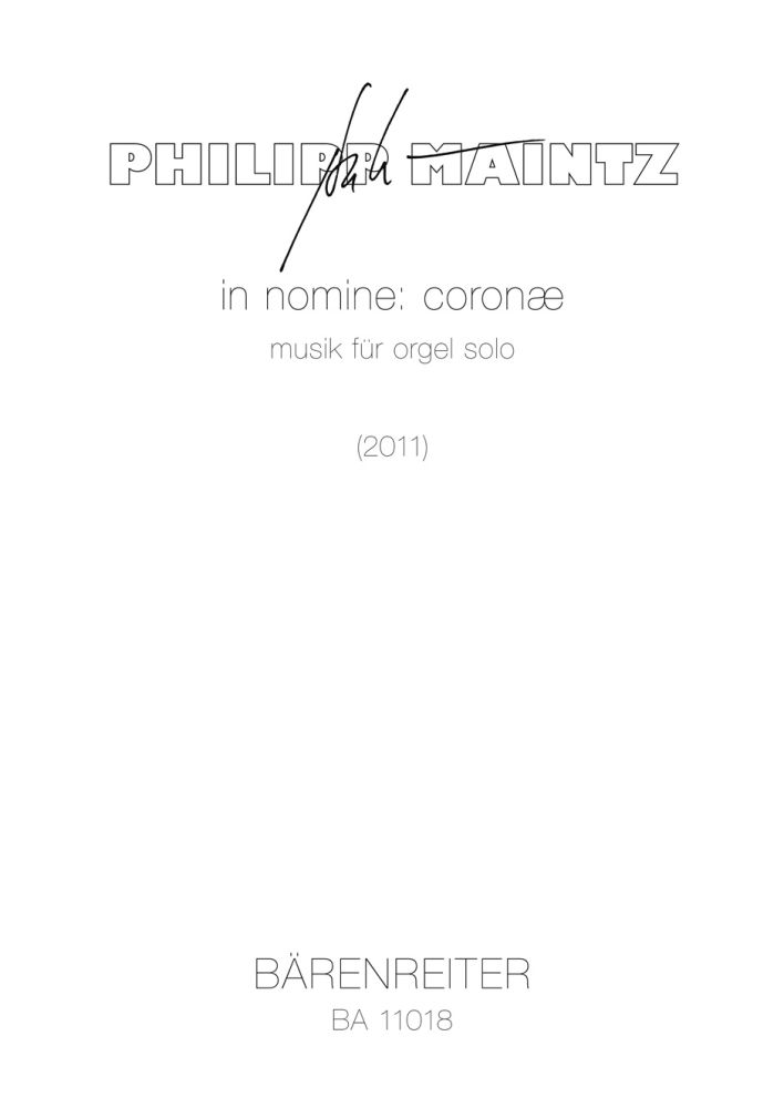 Philipp Maintz: In Nomine: Organ: Instrumental Work