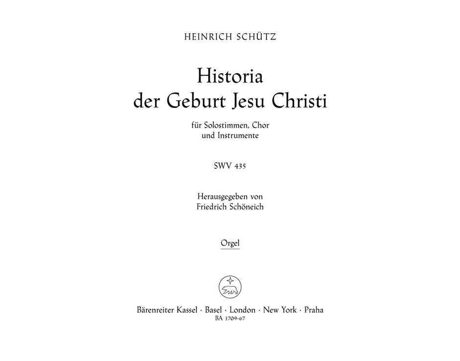 Heinrich Schtz: Historia der Geburt Jesu Christi: Mixed Choir: Parts
