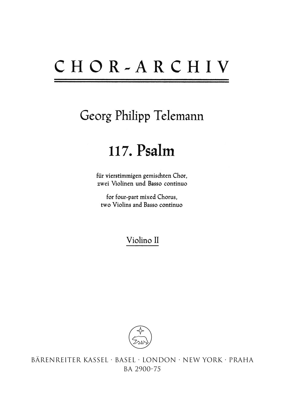 Georg Philipp Telemann: Psalm 117 Laudate Jehovam: Mixed Choir: Part