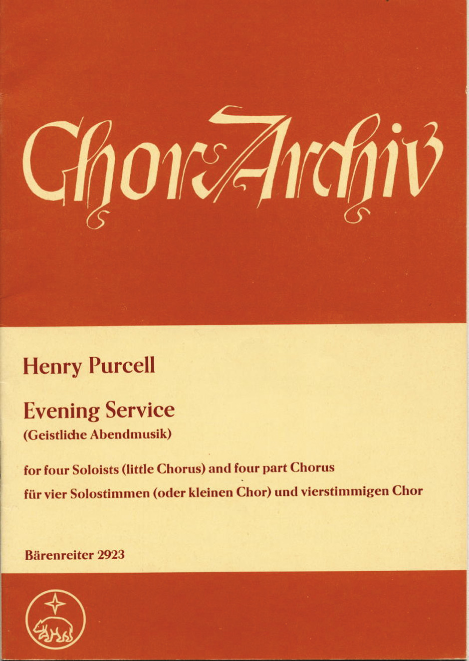 Henry Purcell: Evening Service: SATB: Vocal Score