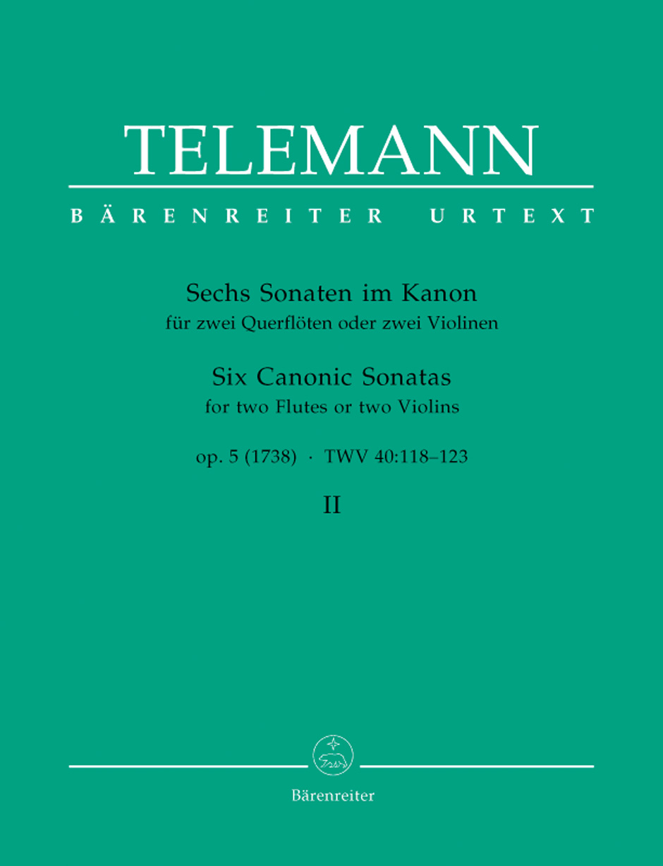 Georg Philipp Telemann: Six Canonic Sonatas For Two Violins: Flute Duet: