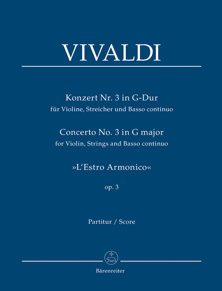 Antonio Vivaldi: Concerto III: Violin: Score