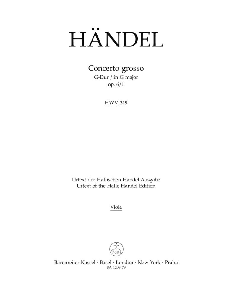 Georg Friedrich Hndel: Concerto Grosso In G Major Op.6 No.1: Orchestra: Part