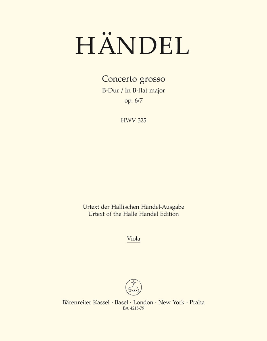 Georg Friedrich Händel: Concerto Grosso B-Dur Op. 6/7 HWV 325: String Orchestra: