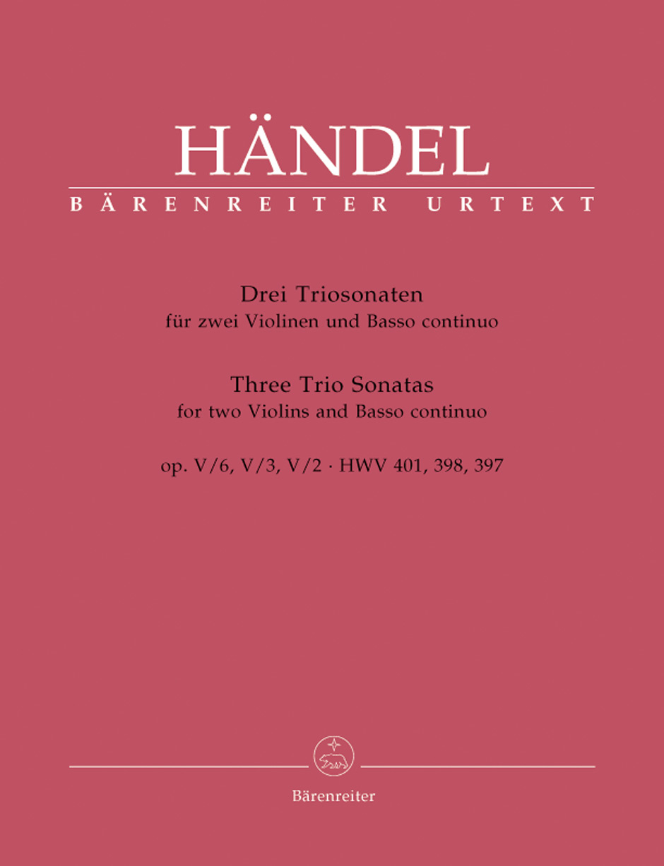 Georg Friedrich Hndel: Three Trio Sonatas for Two Violins: Mixed Trio: Score