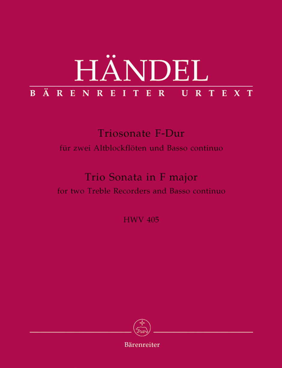 Georg Friedrich Händel: Trio Sonata in F major: Recorder Ensemble: Score and
