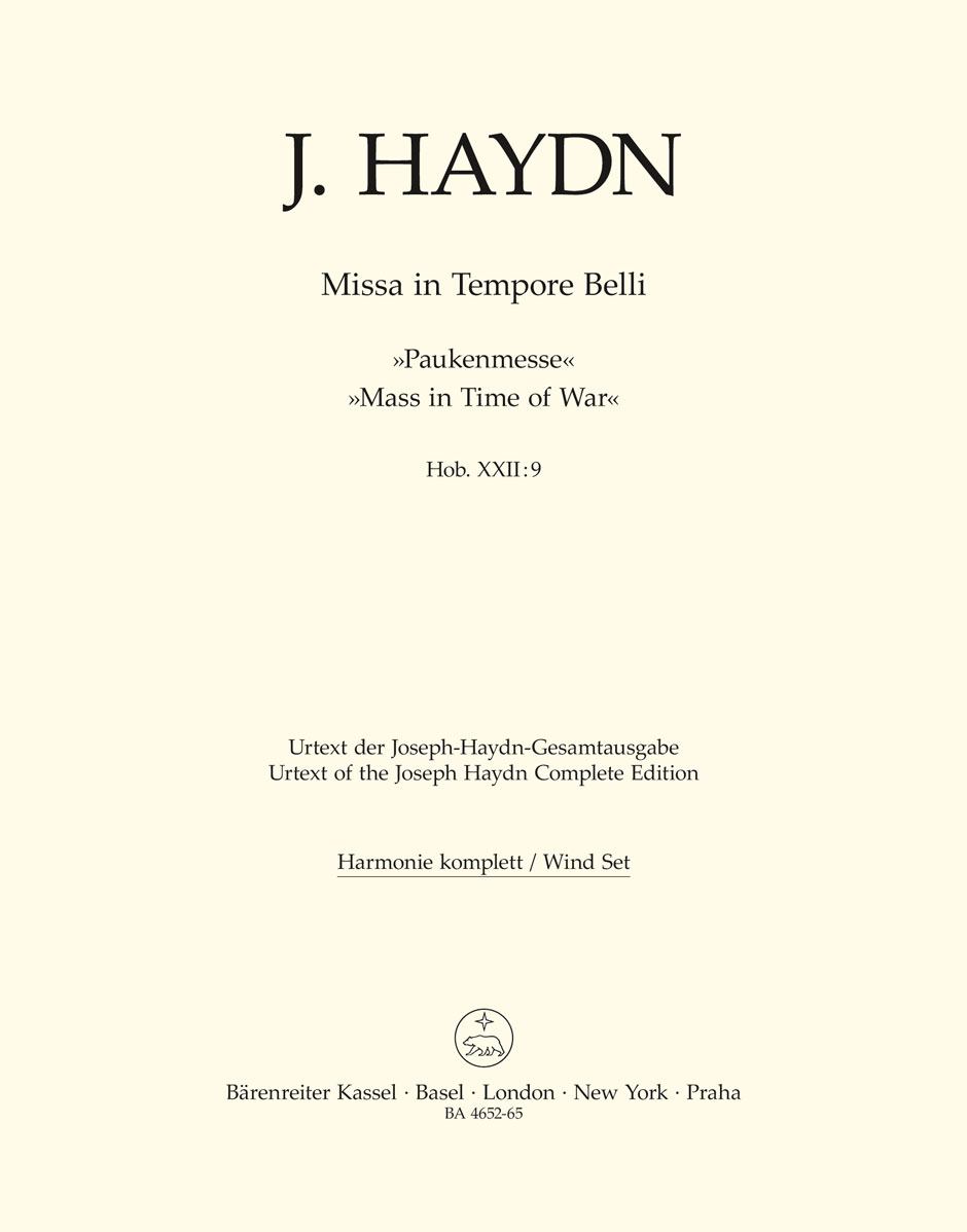 Franz Joseph Haydn: Missa In Tempore Belli: Mixed Choir: Parts