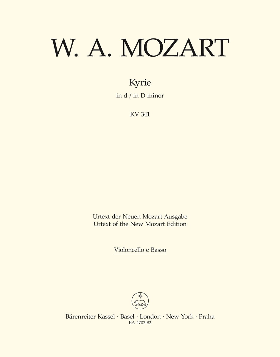 Wolfgang Amadeus Mozart: Kyrie in D minor K.341: Cello & Double Bass: Part