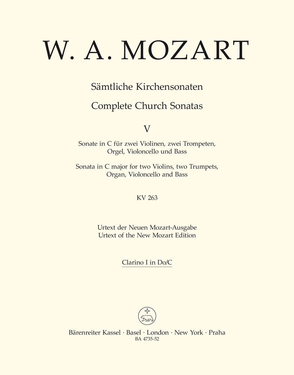 Wolfgang Amadeus Mozart: Church Sonatas  Vol. 5 C Major K.263: Organ: Part
