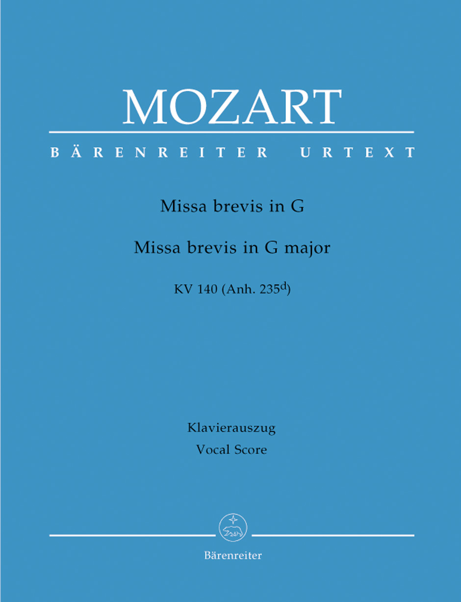 Wolfgang Amadeus Mozart: Missa brevis in G major K.140: Mixed Choir: Vocal Score