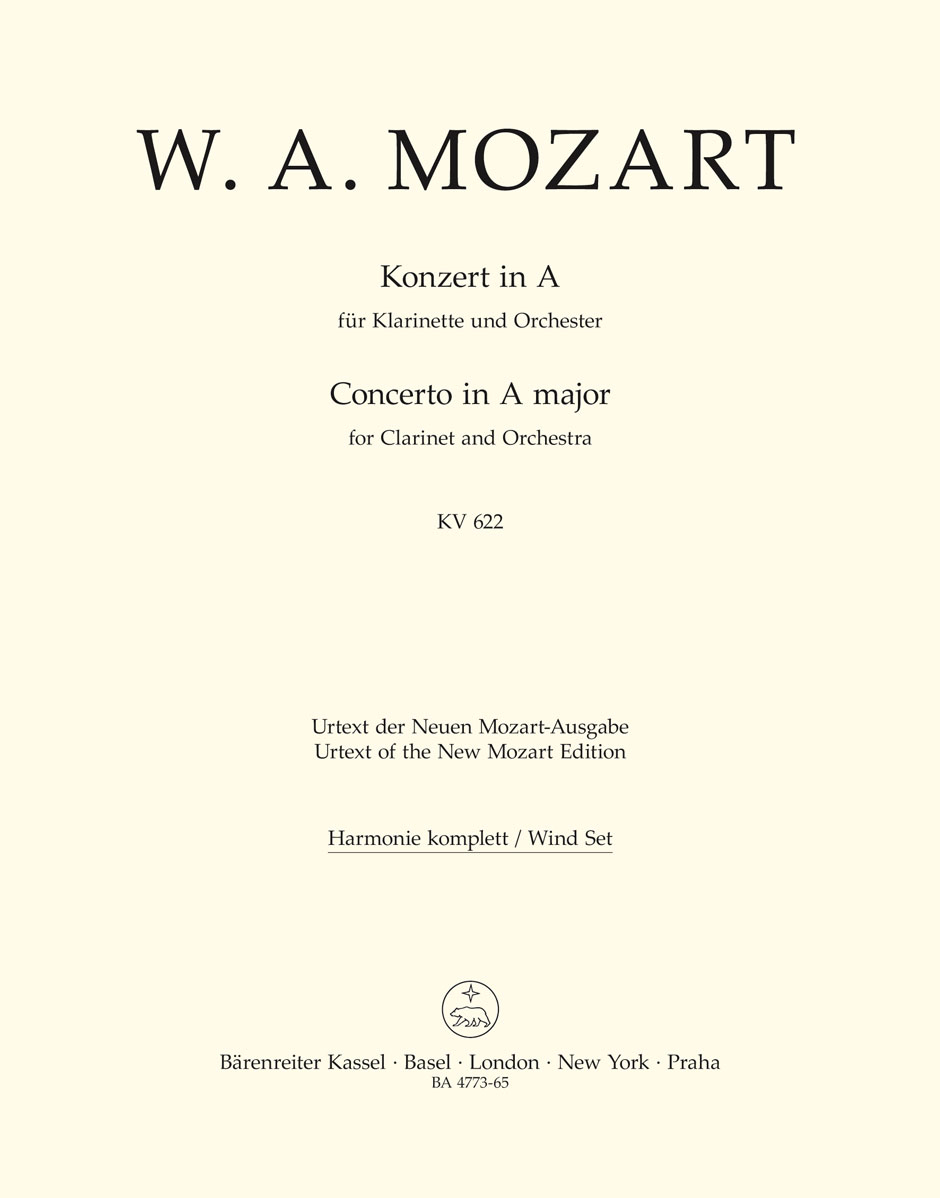Wolfgang Amadeus Mozart: Clarinet Concerto In A K.622: Clarinet: Parts
